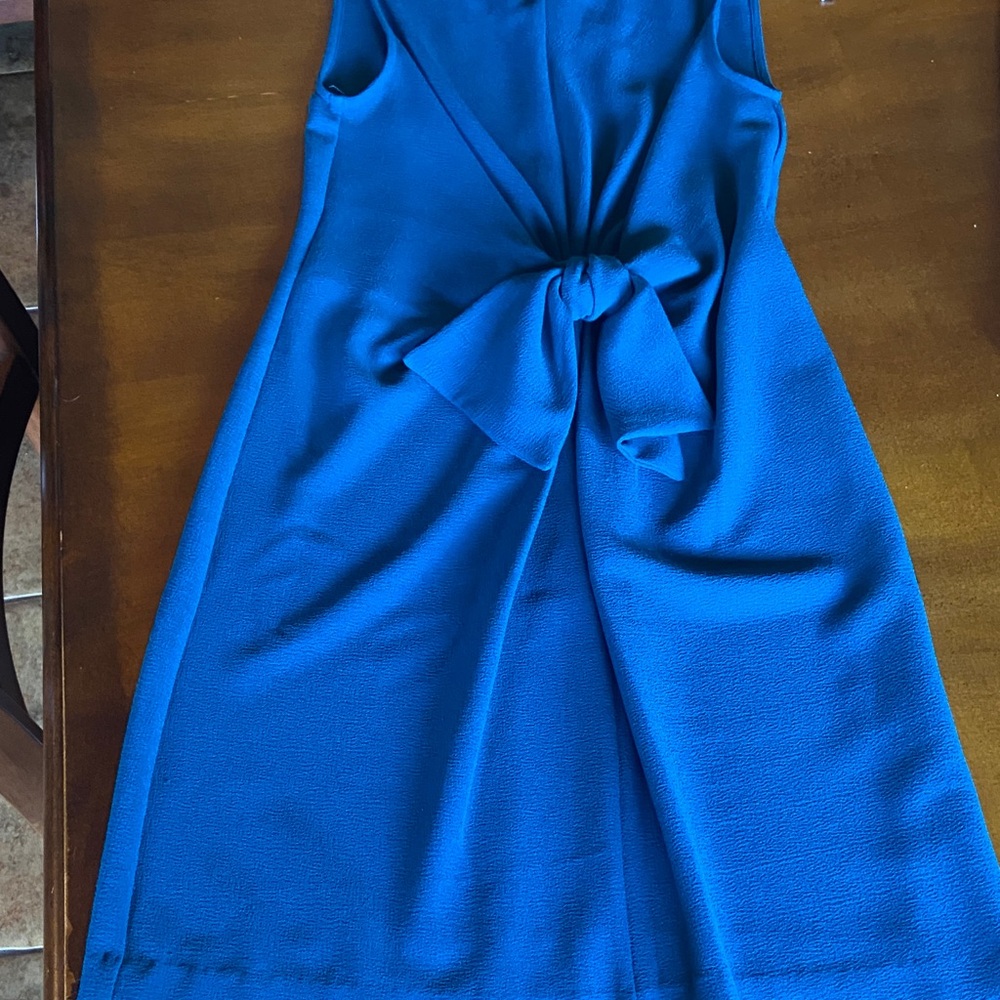 Bar III Teal Midi knot front cocktail dress - Picture 2 of 10